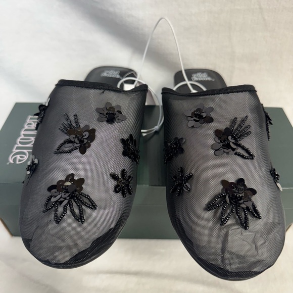 Wild Fable Pixie Floral Mesh Slip-on Mule Flats Memory Foam Insole Size 8.5 - Picture 2 of 8
